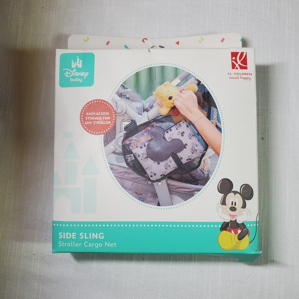 Disney Baby Stroller Side Sling Cargo Net Mickey Mouse Storage Bag Organizer New
